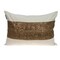 Nassau Collection 20" Beige and Bronze Contemporary Embroidered Throw Pillow